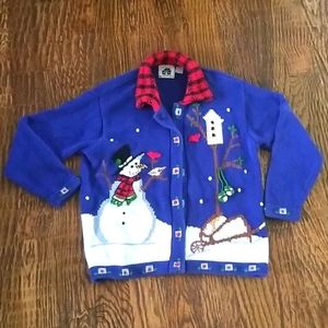 Vintage Christmas Button up Sweater
